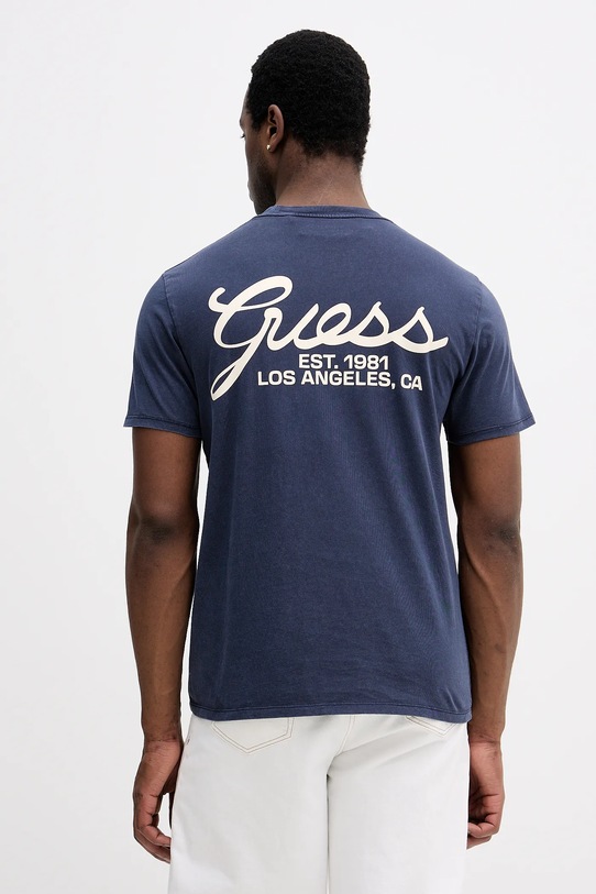Guess tricou din bumbac print bleumarin M5BI70.I3Z14
