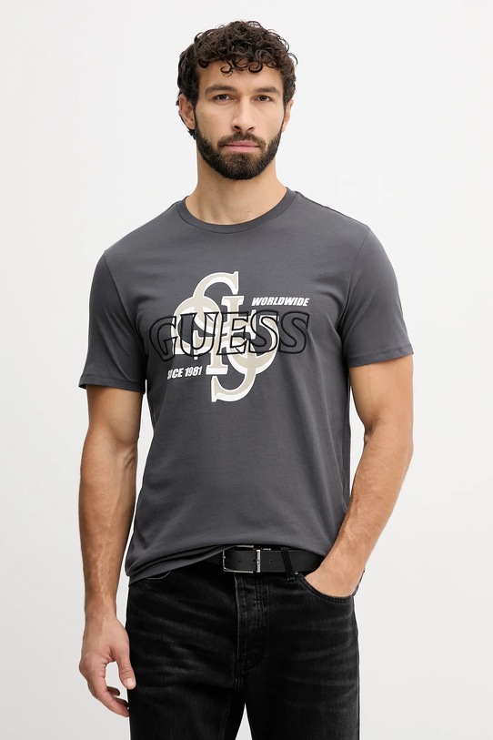 Guess t-shirt bawełniany nadruk szary M5BI72.I3Z14