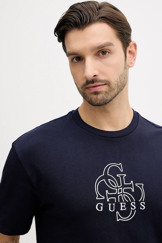 Guess t-shirt bawełniany granatowy M5BI76.I3Z14