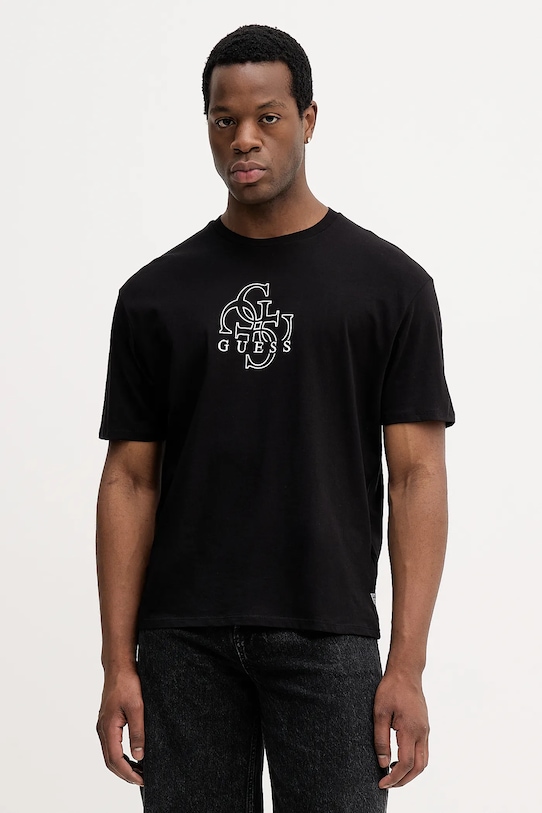 Βαμβακερό μπλουζάκι Guess βαμβάκι μαύρο M5BI76.I3Z14