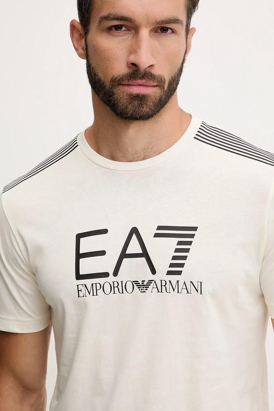 EA7 Emporio Armani t-shirt bawełniany beżowy AF10375.7M000961