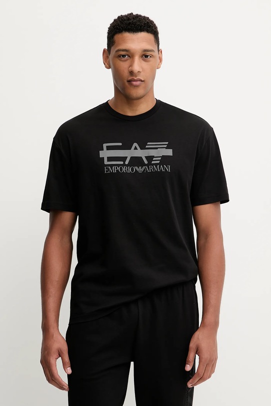 EA7 Emporio Armani t-shirt bawełniany nadruk czarny AF10375.7M001129