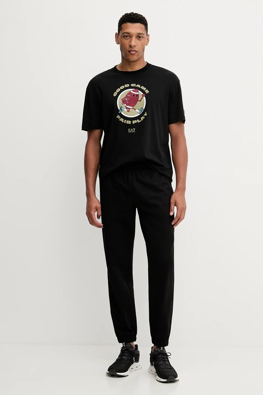 EA7 Emporio Armani t-shirt bawełniany AF10441.7M000774 czarny AW25