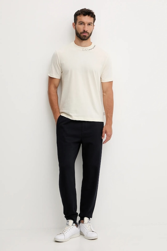 EA7 Emporio Armani t-shirt bawełniany AF13244.7X000147 beżowy AW25