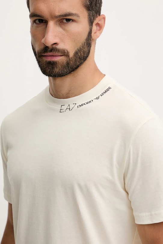 EA7 Emporio Armani t-shirt bawełniany beżowy AF13244.7X000147