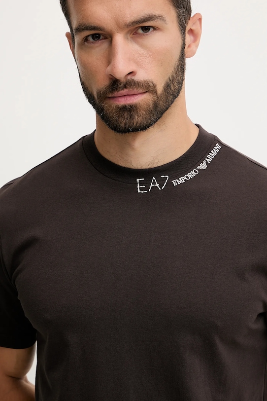 EA7 Emporio Armani t-shirt bawełniany brązowy AF13244.7X000147