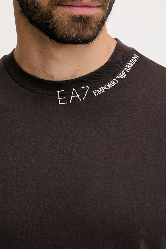 EA7 Emporio Armani t-shirt bawełniany AF13244.7X000147 brązowy