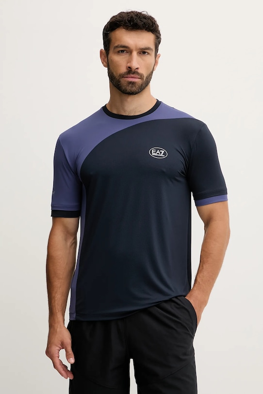 Μπλουζάκι προπόνησης EA7 Emporio Armani κανονικό σκούρο μπλε AF13689.7M000840