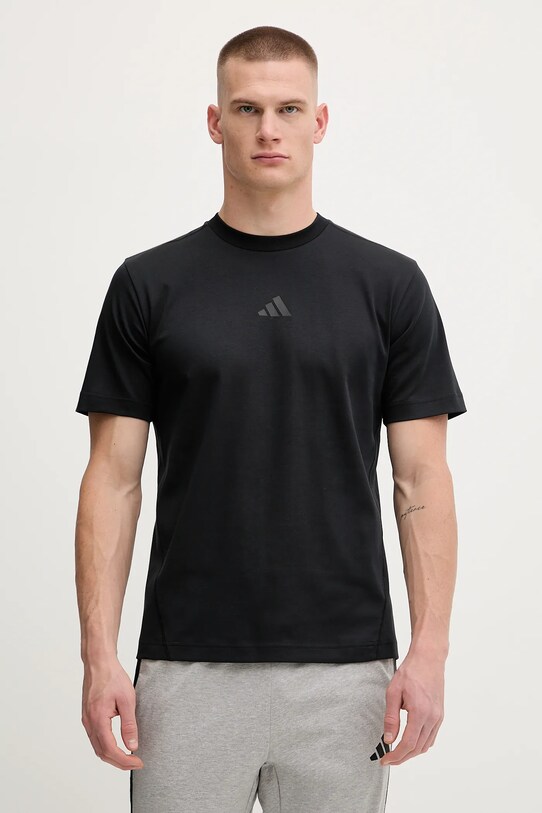 adidas tricou din bumbac City Escape print negru JF3254