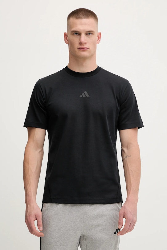 adidas tricou din bumbac City Escape print negru JF3254