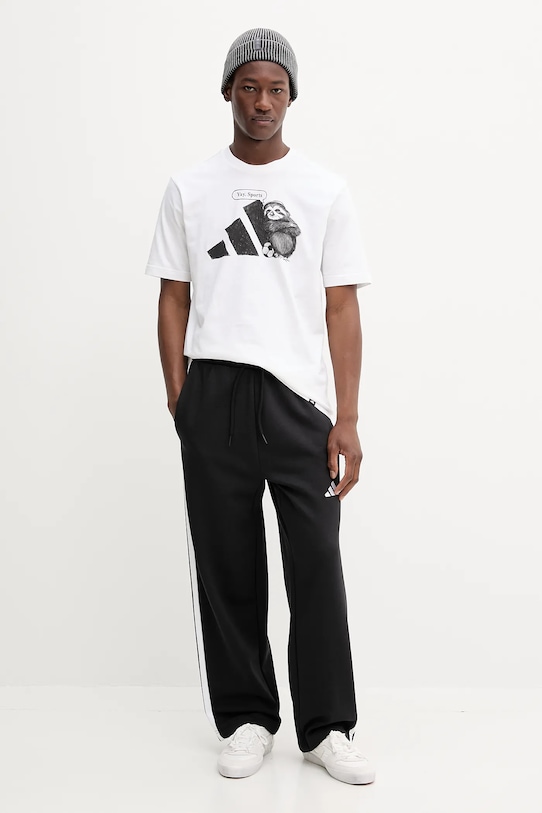 Хлопковая футболка adidas JL9256 белый AW25