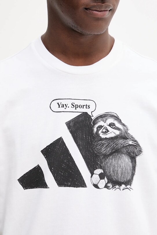 Хлопковая футболка adidas JL9256 белый