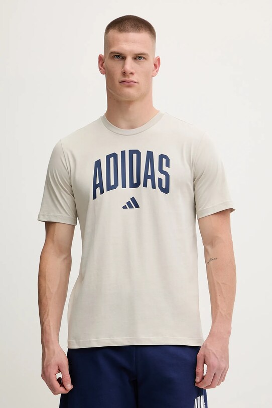 adidas t-shirt in cotone Collegiate rilassato beige JM6415