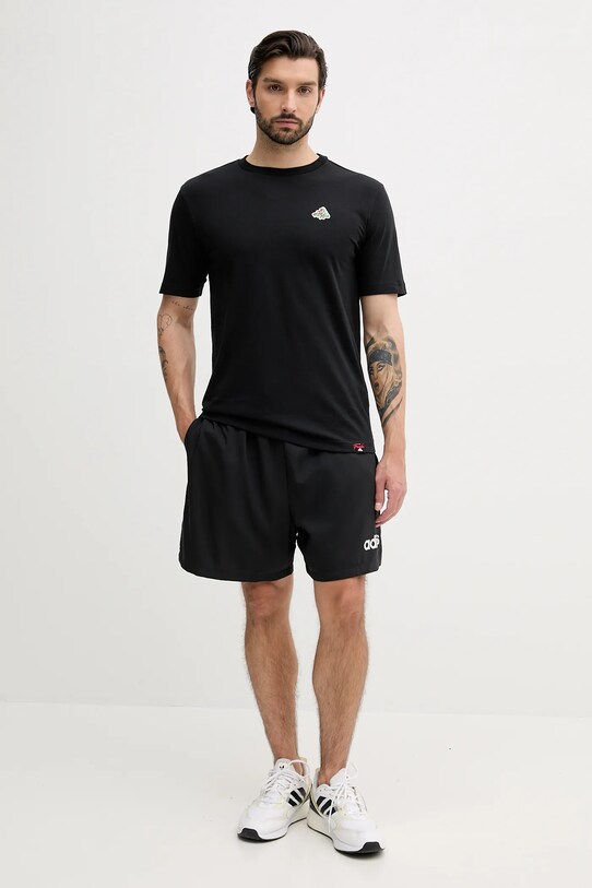 adidas pamut póló Mini Pizza Graphic Tee JM6483 fekete AW25