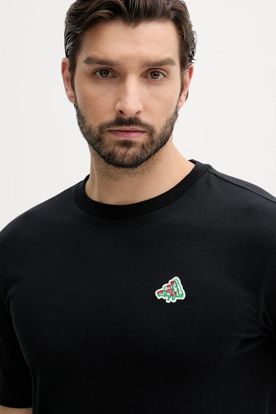 adidas pamut póló Mini Pizza Graphic Tee fekete JM6483
