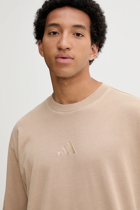 adidas t-shirt bawełniany All SZN beżowy JN0609