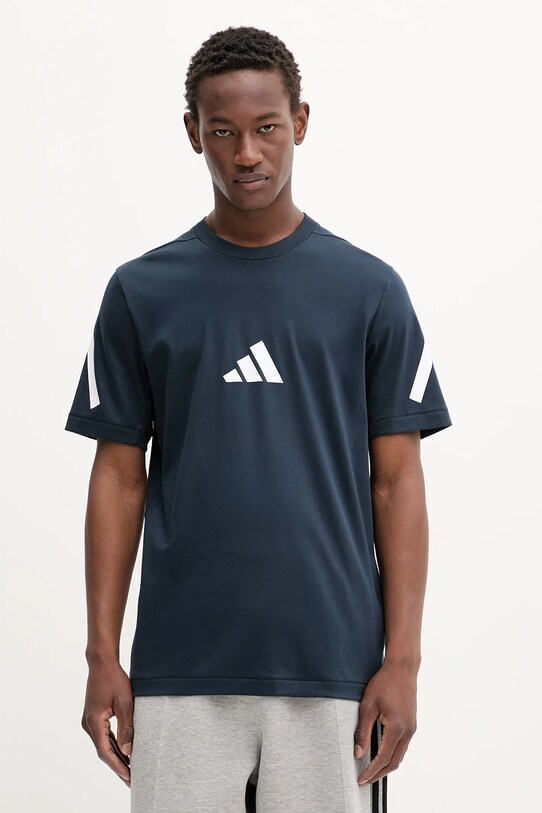 Βαμβακερό μπλουζάκι adidas x Z.N.E βαμβάκι σκούρο μπλε JW4735