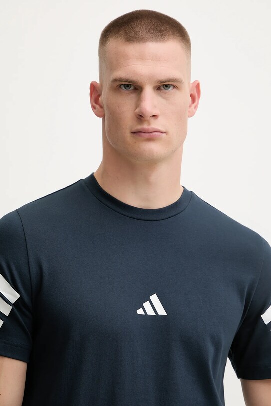 adidas pamut póló Essentials sötétkék JW4786
