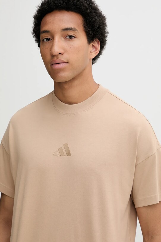 adidas t-shirt bawełniany All SZN beżowy JX5083