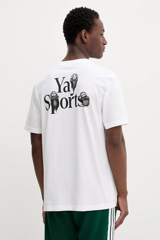 Βαμβακερό μπλουζάκι adidas βαμβάκι λευκό JY1828