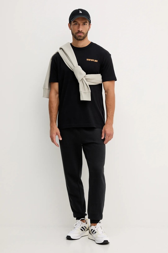 Napapijri t-shirt bawełniany S-Snibston NP0A4H439411 czarny AW25