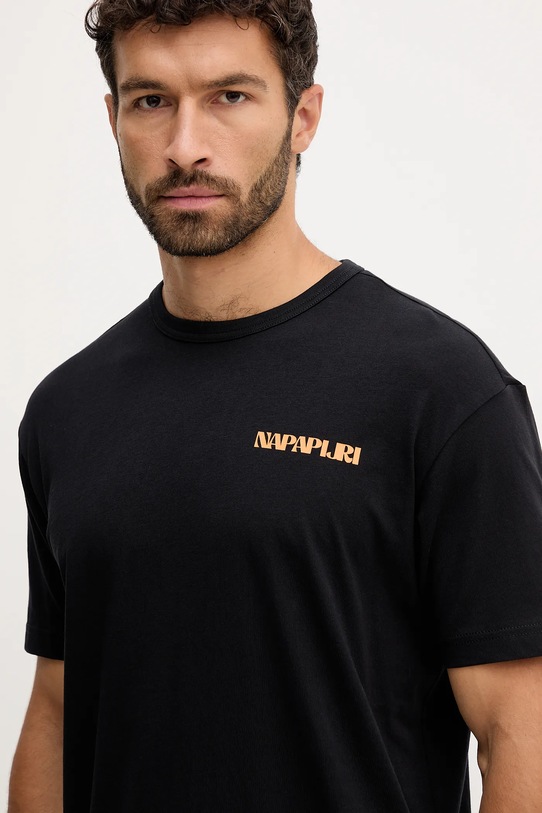 Napapijri t-shirt bawełniany S-Snibston czarny NP0A4H439411