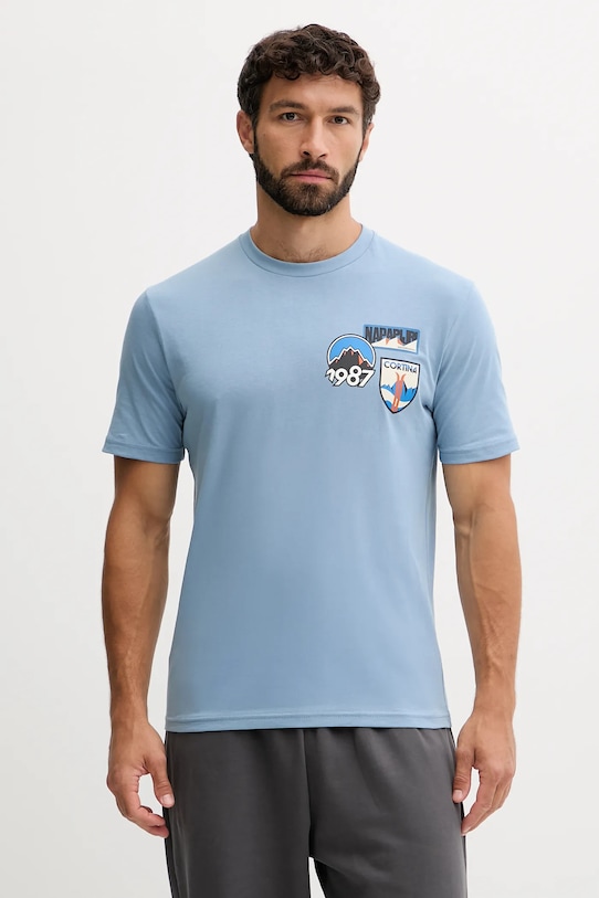 Napapijri tricou din bumbac S-Montepiana print albastru NP0A88SVI841