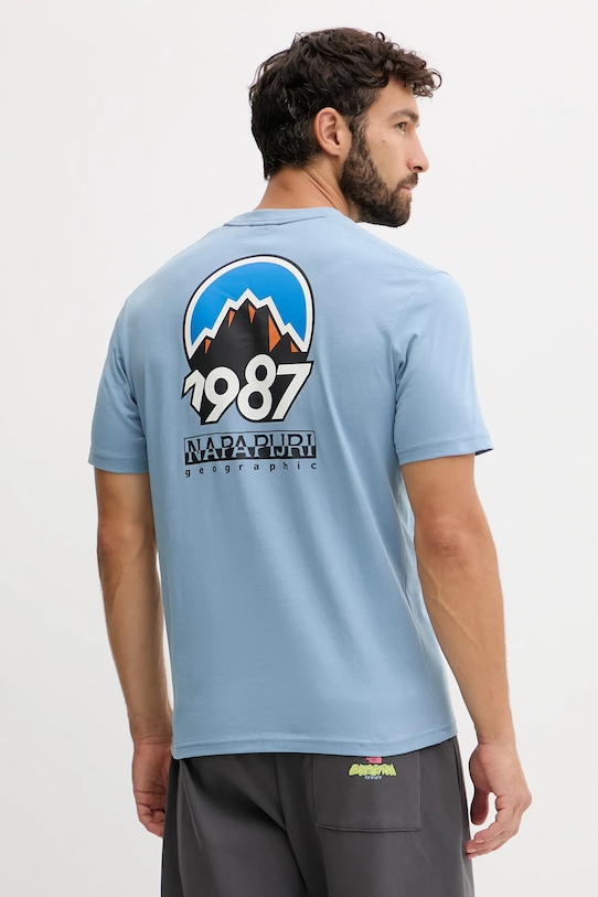 Îmbrăcăminte Napapijri tricou din bumbac S-Montepiana NP0A88SVI841 albastru