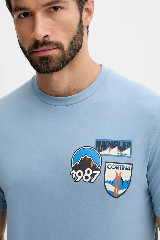 Napapijri t-shirt bawełniany S-Montepiana niebieski NP0A88SVI841