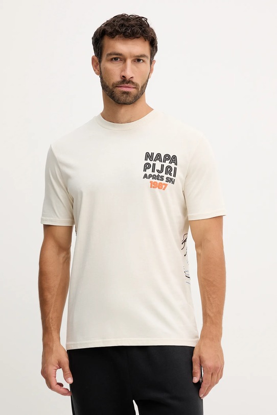 Odzież Napapijri t-shirt bawełniany S-Fiemme NP0A88T5FWA1 beżowy