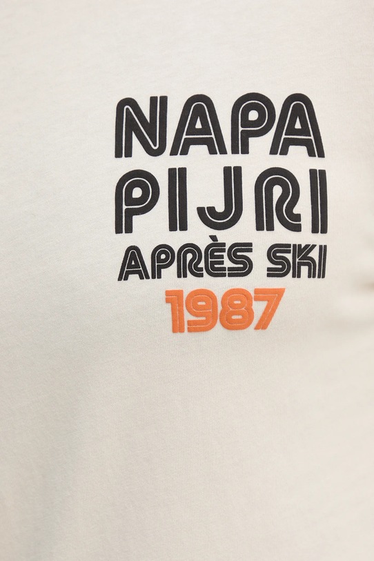 Napapijri t-shirt bawełniany S-Fiemme NP0A88T5FWA1 beżowy