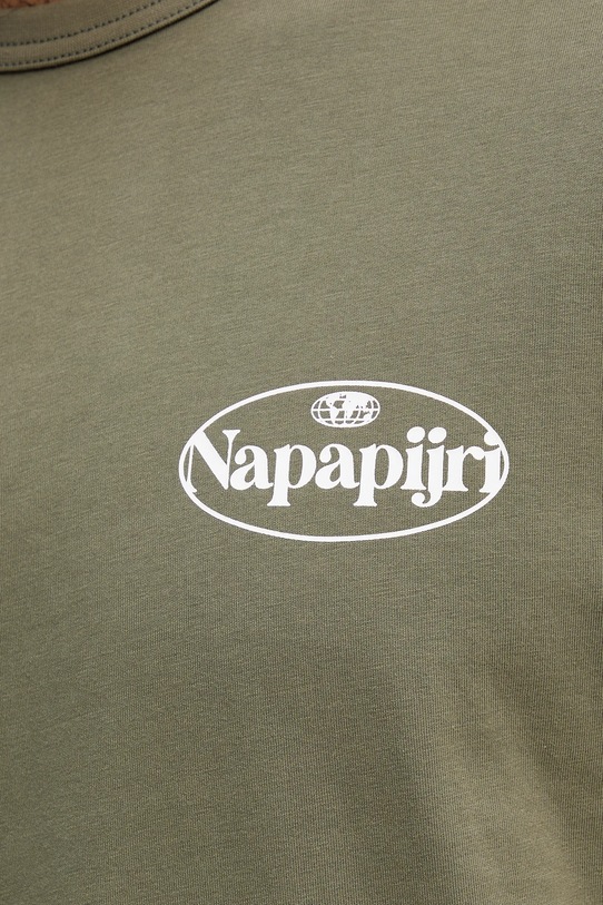 Napapijri t-shirt bawełniany S-Bradgate NP0A88UNG0A1 zielony
