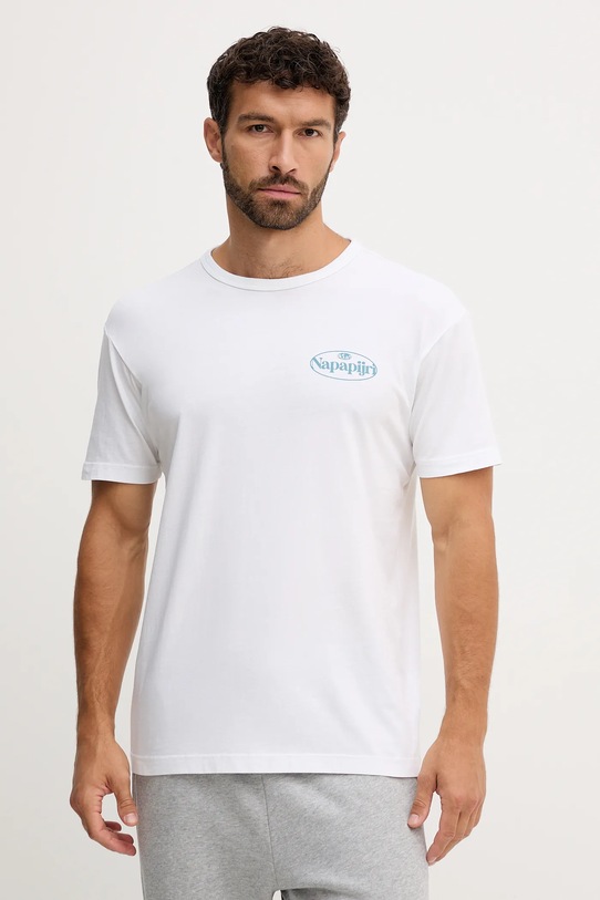 Odzież Napapijri t-shirt bawełniany S-Bradgate NP0A88UNMQL1 biały