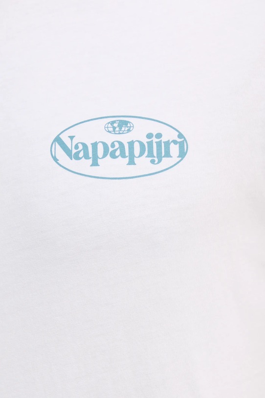 Napapijri t-shirt bawełniany S-Bradgate NP0A88UNMQL1 biały