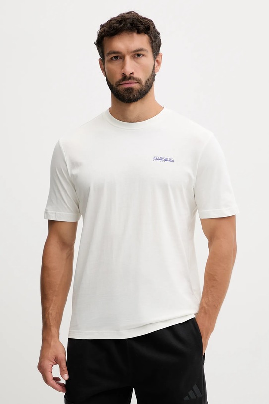 Odzież Napapijri t-shirt bawełniany S-Guide NP0A88V62061 beżowy