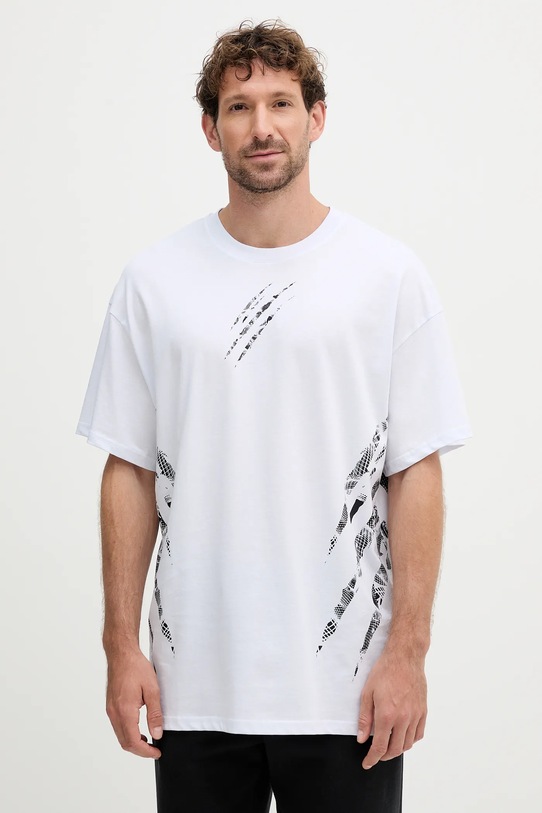 PLEIN SPORT tricou din bumbac print alb FAEC.MTK8358.STE001N