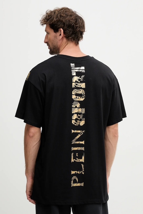 PLEIN SPORT tricou din bumbac print negru FAEC.MTK8360.STE001N