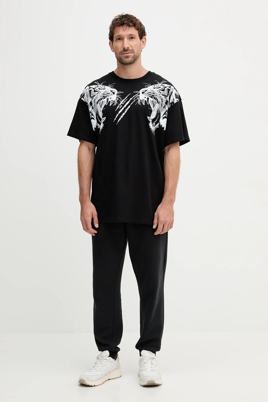 Bavlněné tričko PLEIN SPORT FAEC.MTK8360.STE001N černá AW25