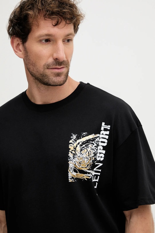 Бавовняна футболка PLEIN SPORT чорний FAEC.MTK8368.STE001N