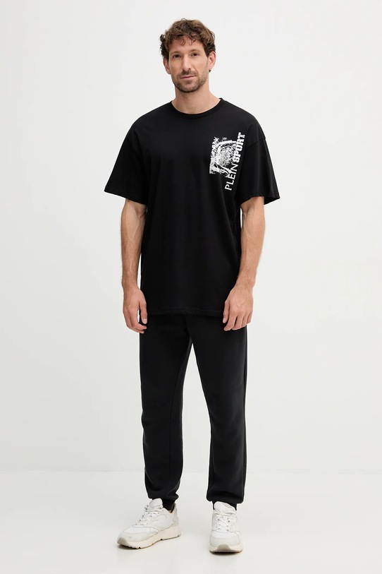 PLEIN SPORT tricou din bumbac FAEC.MTK8368.STE001N negru AW25