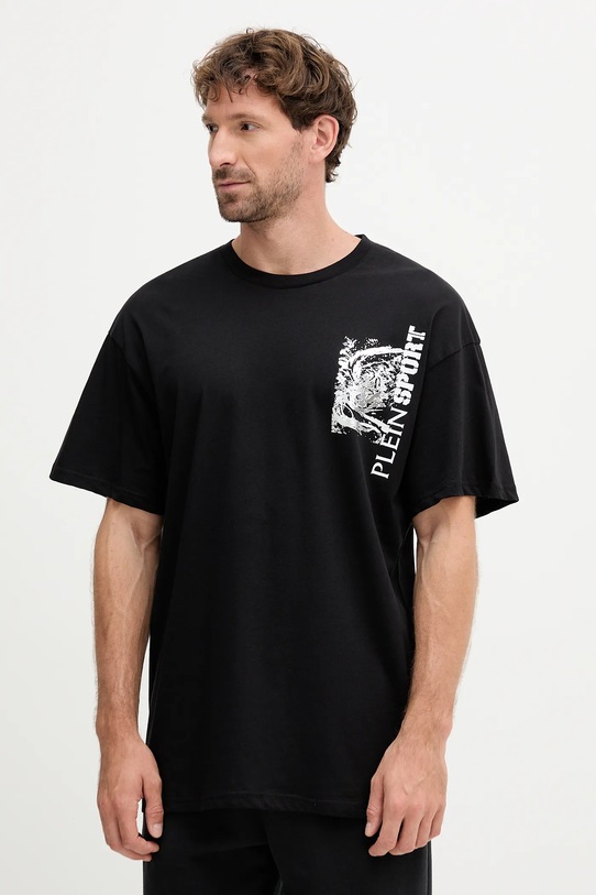 Îmbrăcăminte PLEIN SPORT tricou din bumbac FAEC.MTK8368.STE001N negru