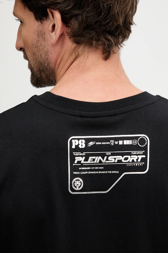 PLEIN SPORT t-shirt bawełniany FAEC.MTK8373.STE001N czarny