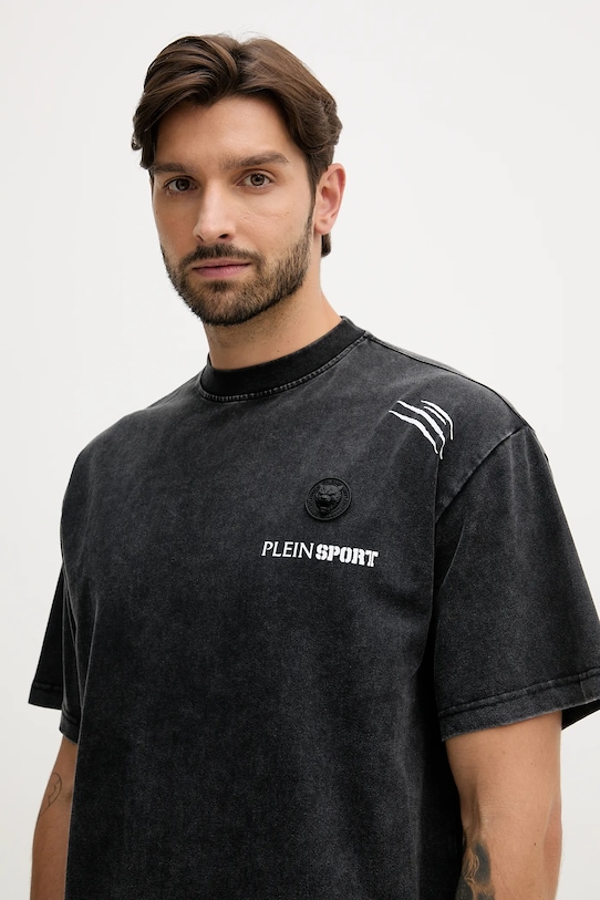 Бавовняна футболка PLEIN SPORT чорний FAEC.MTK8377.STE001N