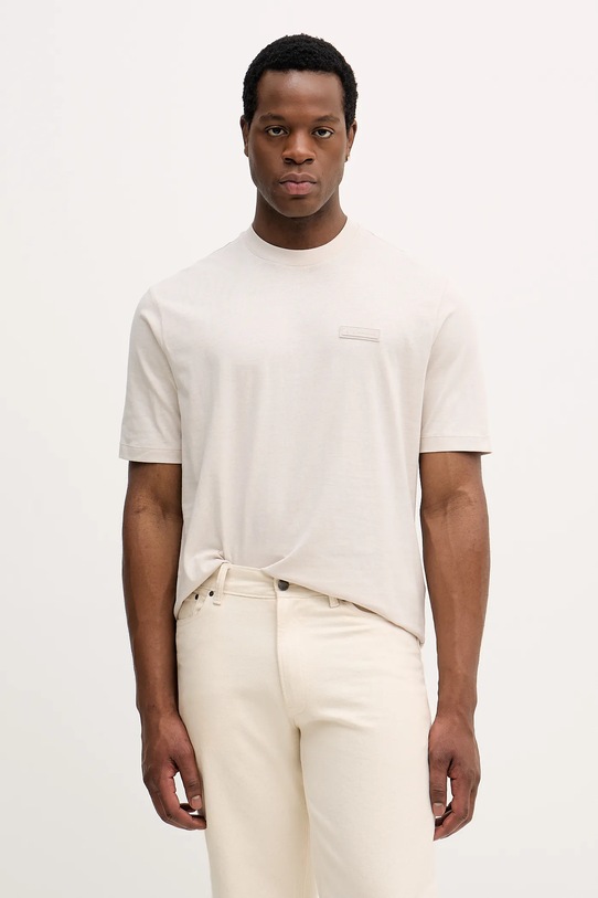 Armani Exchange t-shirt bawełniany regular beżowy XM001426.AF10362