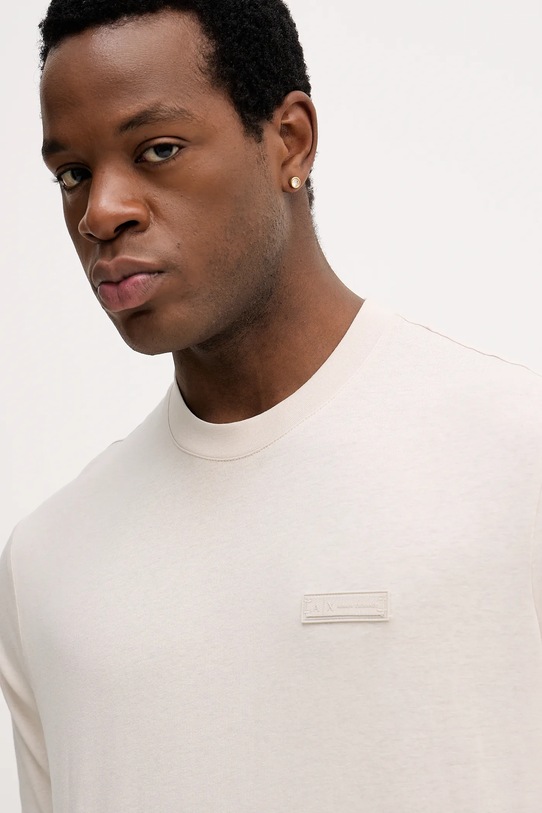 Armani Exchange t-shirt bawełniany beżowy XM001426.AF10362