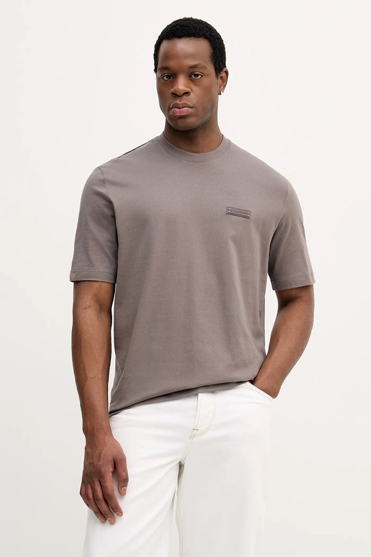 Armani Exchange t-shirt bawełniany regular brązowy XM001426.AF10362