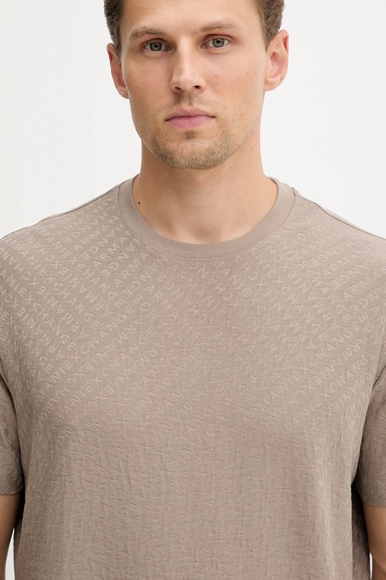 Armani Exchange t-shirt bawełniany brązowy XM001431.AF10337