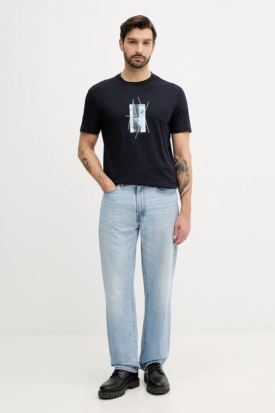 Armani Exchange t-shirt bawełniany XM001440.AF10358 granatowy AW25