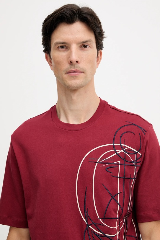 Armani Exchange t-shirt bawełniany bordowy XM001441.AF10362