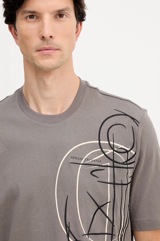 Armani Exchange t-shirt bawełniany brązowy XM001441.AF10362